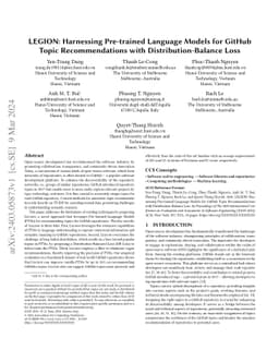 LEGION: Harnessing Pre-trained Language Models for GitHub Topic
  Recommendations with Distribution-Balance Loss