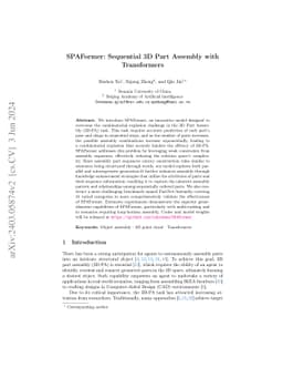 SPAFormer: Sequential 3D Part Assembly with Transformers