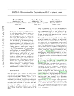 DiffRed: Dimensionality Reduction guided by stable rank