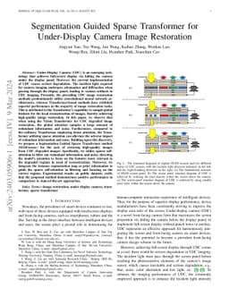 Segmentation Guided Sparse Transformer for Under-Display Camera Image Restoration