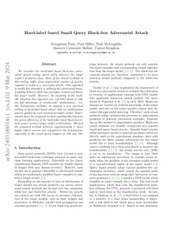 Hard-label based Small Query Black-box Adversarial Attack