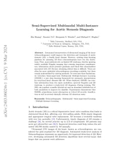 Semi-Supervised Multimodal Multi-Instance Learning for Aortic Stenosis
  Diagnosis
