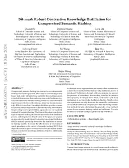 Bit-mask Robust Contrastive Knowledge Distillation for Unsupervised
  Semantic Hashing