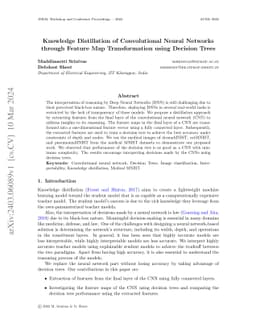 Knowledge Distillation of Convolutional Neural Networks through Feature
  Map Transformation using Decision Trees