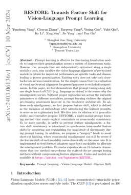 RESTORE: Towards Feature Shift for Vision-Language Prompt Learning
