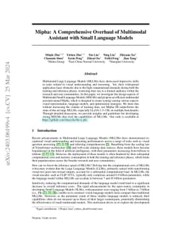 Mipha: A Comprehensive Overhaul of Multimodal Assistant with Small
  Language Models