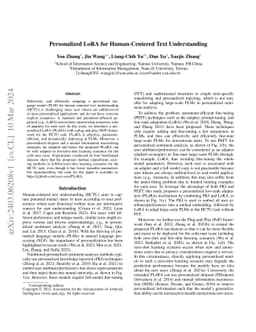 Personalized LoRA for Human-Centered Text Understanding