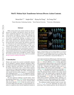 MoST: Motion Style Transformer between Diverse Action Contents