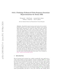 PEPSI: Pathology-Enhanced Pulse-Sequence-Invariant Representations for
  Brain MRI