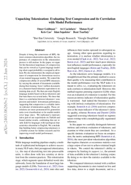 Unpacking Tokenization: Evaluating Text Compression and its Correlation
  with Model Performance