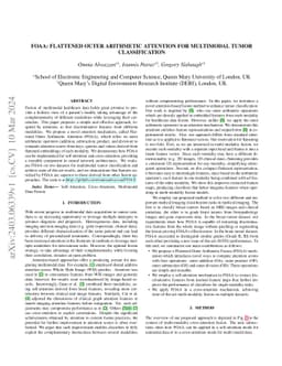 FOAA: Flattened Outer Arithmetic Attention For Multimodal Tumor
  Classification