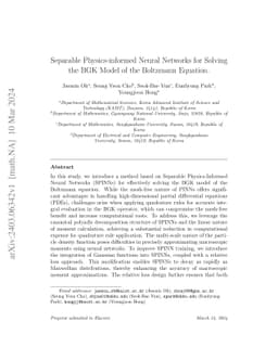 Separable Physics-informed Neural Networks for Solving the BGK Model of
  the Boltzmann Equation