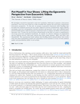 Put Myself in Your Shoes: Lifting the Egocentric Perspective from
  Exocentric Videos