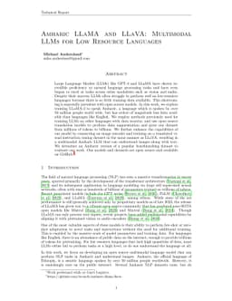 Amharic LLaMA and LLaVA: Multimodal LLMs for Low Resource Languages