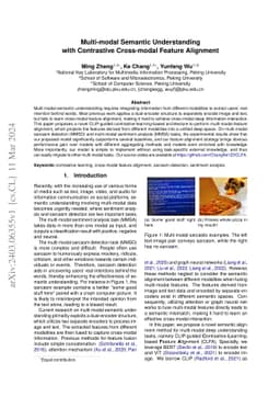 Multi-modal Semantic Understanding with Contrastive Cross-modal Feature
  Alignment