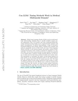 Can LLMs' Tuning Methods Work in Medical Multimodal Domain?
