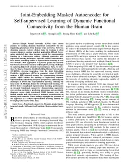 Joint-Embedding Masked Autoencoder for Self-supervised Learning of Dynamic Functional Connectivity from the Human Brain