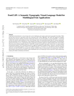 FontCLIP: A Semantic Typography Visual-Language Model for Multilingual
  Font Applications