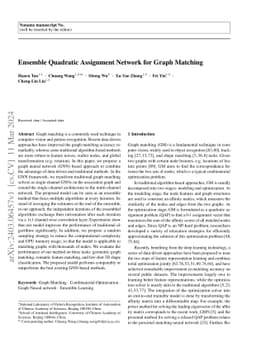 Ensemble Quadratic Assignment Network for Graph Matching