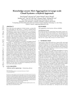 Knowledge-aware Alert Aggregation in Large-scale Cloud Systems: a Hybrid
  Approach