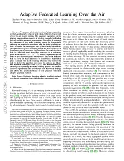 Adaptive Federated Learning Over the Air