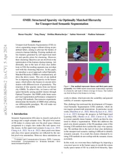 OMH: Structured Sparsity via Optimally Matched Hierarchy for
  Unsupervised Semantic Segmentation