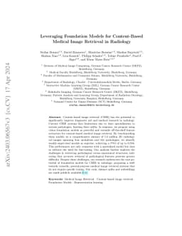 Leveraging Foundation Models for Content-Based Medical Image Retrieval
  in Radiology
