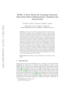 FFAD: A Novel Metric for Assessing Generated Time Series Data Utilizing
  Fourier Transform and Auto-encoder