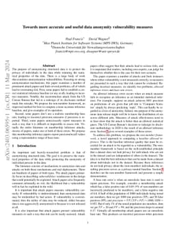 Towards more accurate and useful data anonymity vulnerability measures