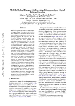 MedKP: Medical Dialogue with Knowledge Enhancement and Clinical Pathway
  Encoding
