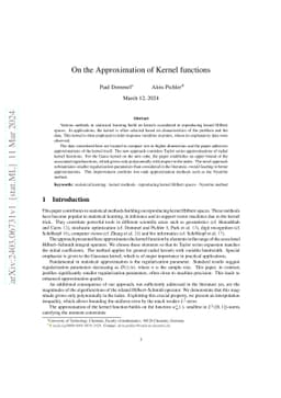 On the Approximation of Kernel functions