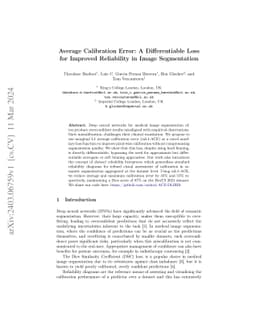 Average Calibration Error: A Differentiable Loss for Improved
  Reliability in Image Segmentation