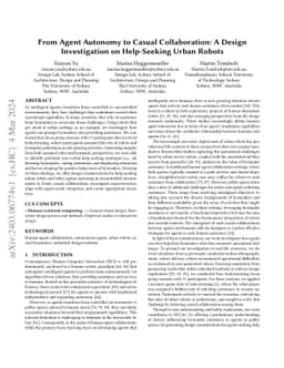 From Agent Autonomy to Casual Collaboration: A Design Investigation on
  Help-Seeking Urban Robots