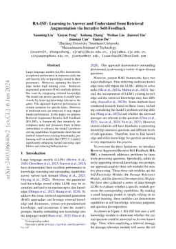 RA-ISF: Learning to Answer and Understand from Retrieval Augmentation
  via Iterative Self-Feedback