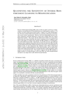 Quantifying the Sensitivity of Inverse Reinforcement Learning to
  Misspecification