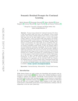 Semantic Residual Prompts for Continual Learning