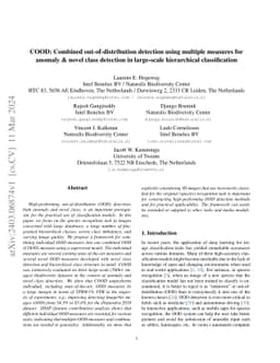 COOD: Combined out-of-distribution detection using multiple measures for
  anomaly & novel class detection in large-scale hierarchical classification