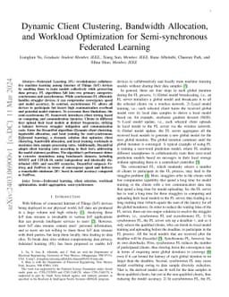 Dynamic Client Clustering, Bandwidth Allocation, and Workload
  Optimization for Semi-synchronous Federated Learning