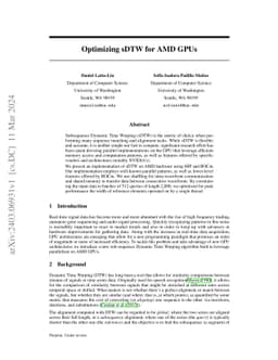 Optimizing sDTW for AMD GPUs