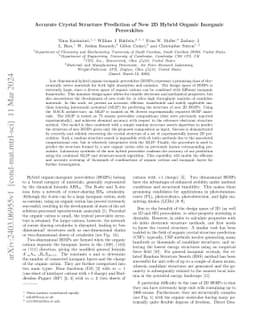 Accurate Crystal Structure Prediction of New 2D Hybrid Organic Inorganic
  Perovskites