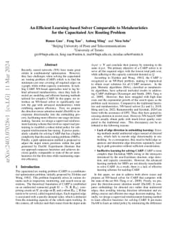 An Efficient Learning-based Solver Comparable to Metaheuristics for the
  Capacitated Arc Routing Problem