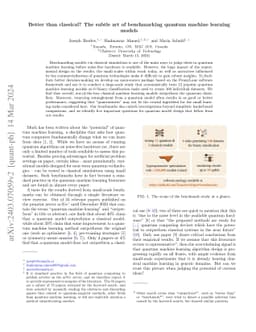 Better than classical? The subtle art of benchmarking quantum machine
  learning models