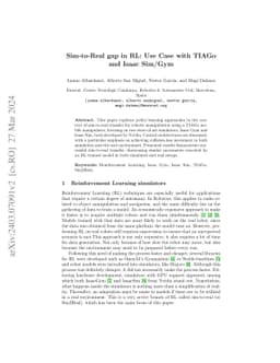 Sim-to-Real gap in RL: Use Case with TIAGo and Isaac Sim/Gym