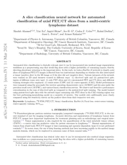 A slice classification neural network for automated classification of
  axial PET/CT slices from a multi-centric lymphoma dataset