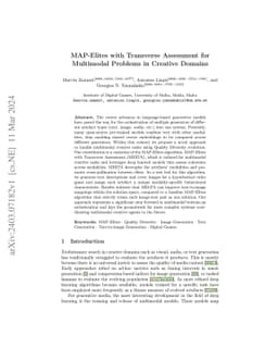 MAP-Elites with Transverse Assessment for Multimodal Problems in
  Creative Domains