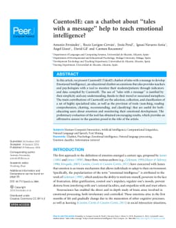CuentosIE: can a chatbot about "tales with a message" help to teach
  emotional intelligence?