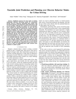 Tractable Joint Prediction and Planning over Discrete Behavior Modes for
  Urban Driving