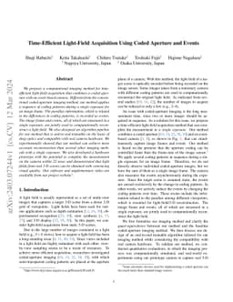 Time-Efficient Light-Field Acquisition Using Coded Aperture and Events