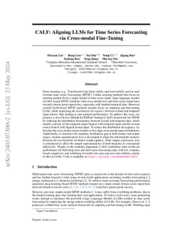 CALF: Aligning LLMs for Time Series Forecasting via Cross-modal Fine-Tuning