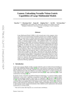 Lumen: Unleashing Versatile Vision-Centric Capabilities of Large
  Multimodal Models